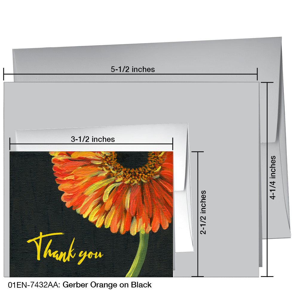 Gerber Orange on Black, Greeting Card (7432AA), Enclosure Card, printedcanvas.com