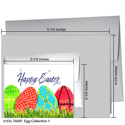 Egg Collection 1, Greeting Card (7668F), Enclosure Card, www.printedcanvas.com