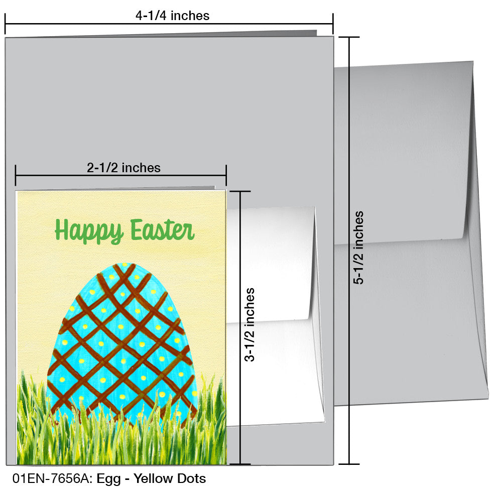 Egg - Yellow Dots, Greeting Card (7656A), Enclosure, printedcanvas.com