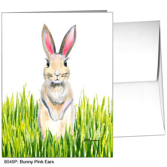 Bunny Pink Ears, Greeting Card (8046P), A2 Card Front, www.printedcanvas.com