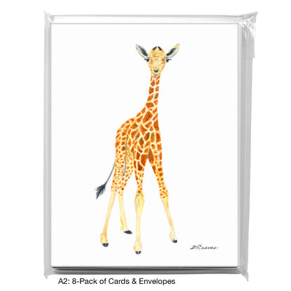 Giraffe Baby, Greeting Card (8775A), A2 8-Pack, printedcanvas.com