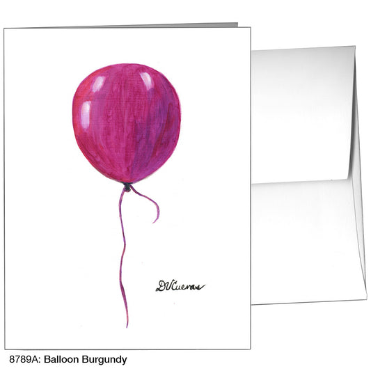 Balloon  Burgundy, Greeting Card (8789A), A2, printedcanvas.com