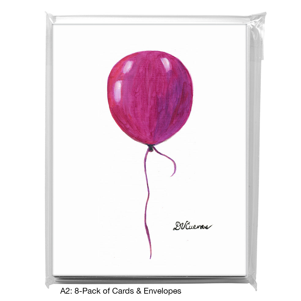 Balloon  Burgundy, Greeting Card (8789A), A2 8-Pack, printedcanvas.com