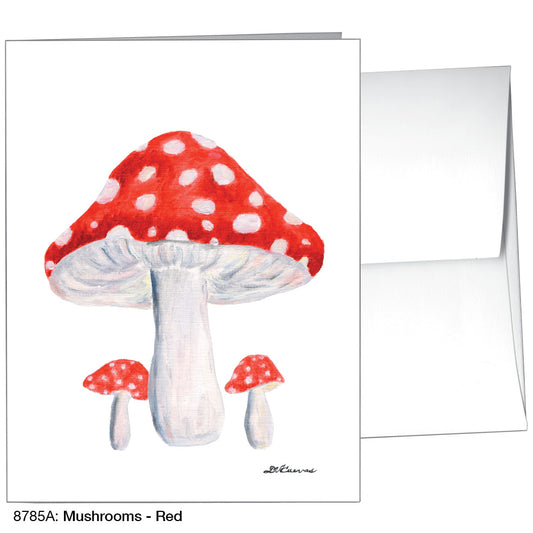 Mushrooms - Red, Greeting Card (8785A), A2, printedcanvas.com