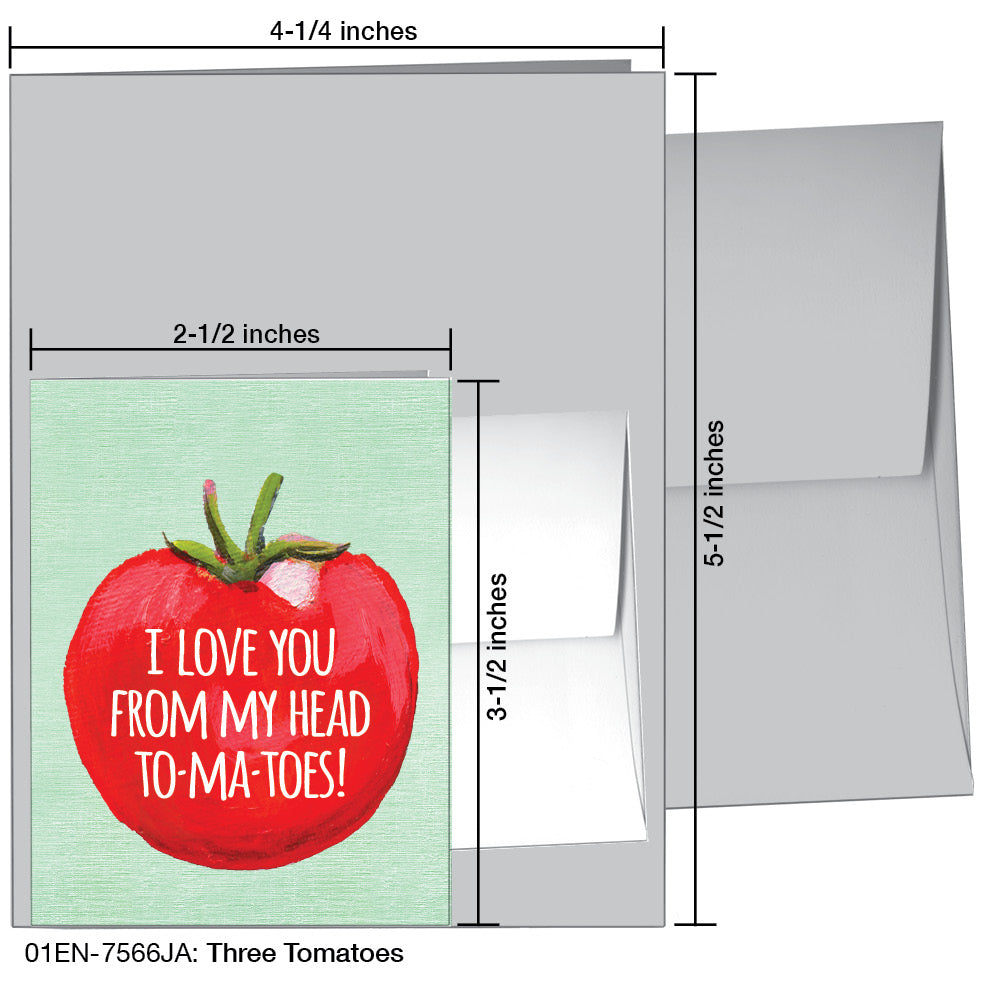 Three Tomatoes, Greeting Card (7566JA), Enclosure, printedcanvas.com