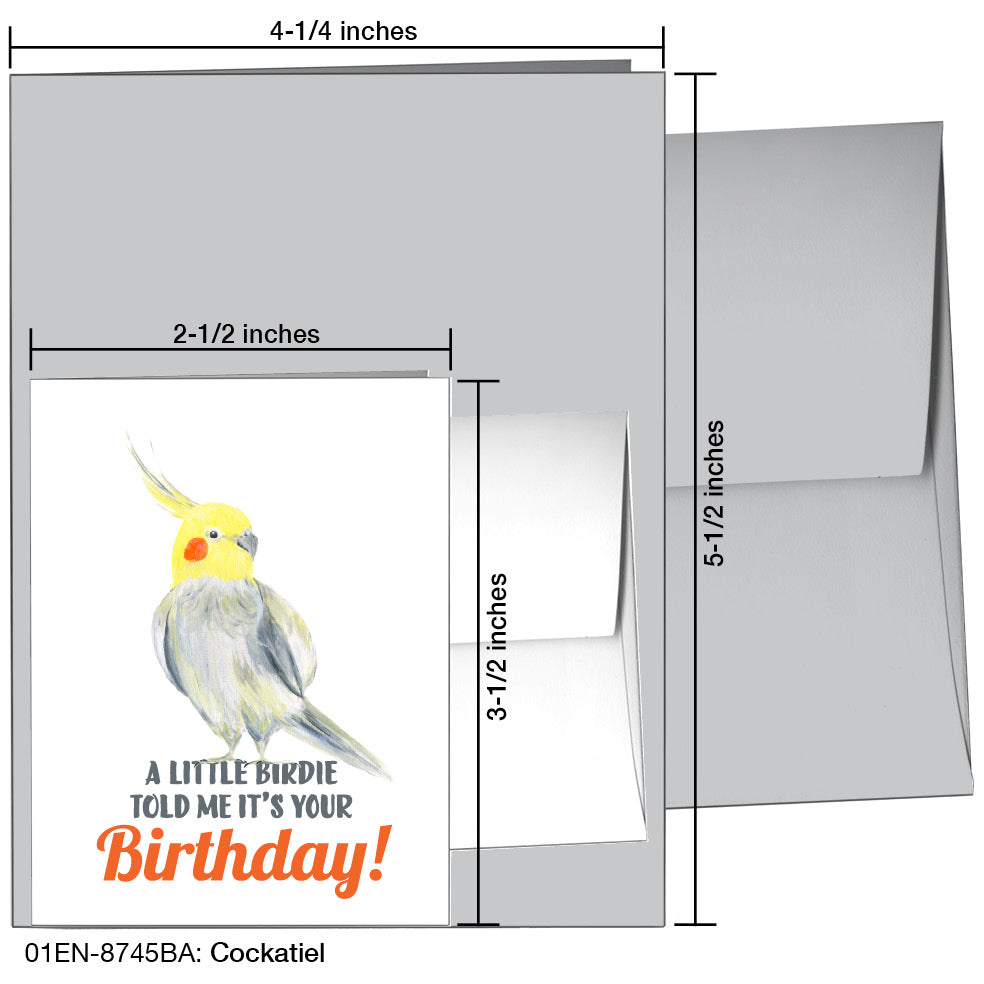 Cockatiel, Greeting Card (8745BA), Enclosure, printedcanvas.com