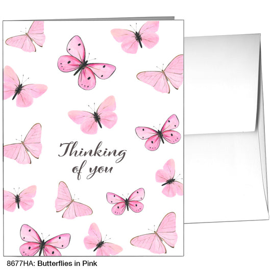 Butterflies in Pink, Greeting Card (8677HA), A2, printedcanvas.com