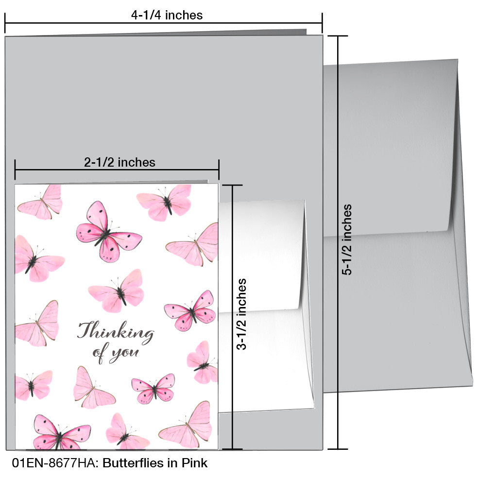 Butterflies in Pink, Greeting Card (8677HA), Enclosure, printedcanvas.com