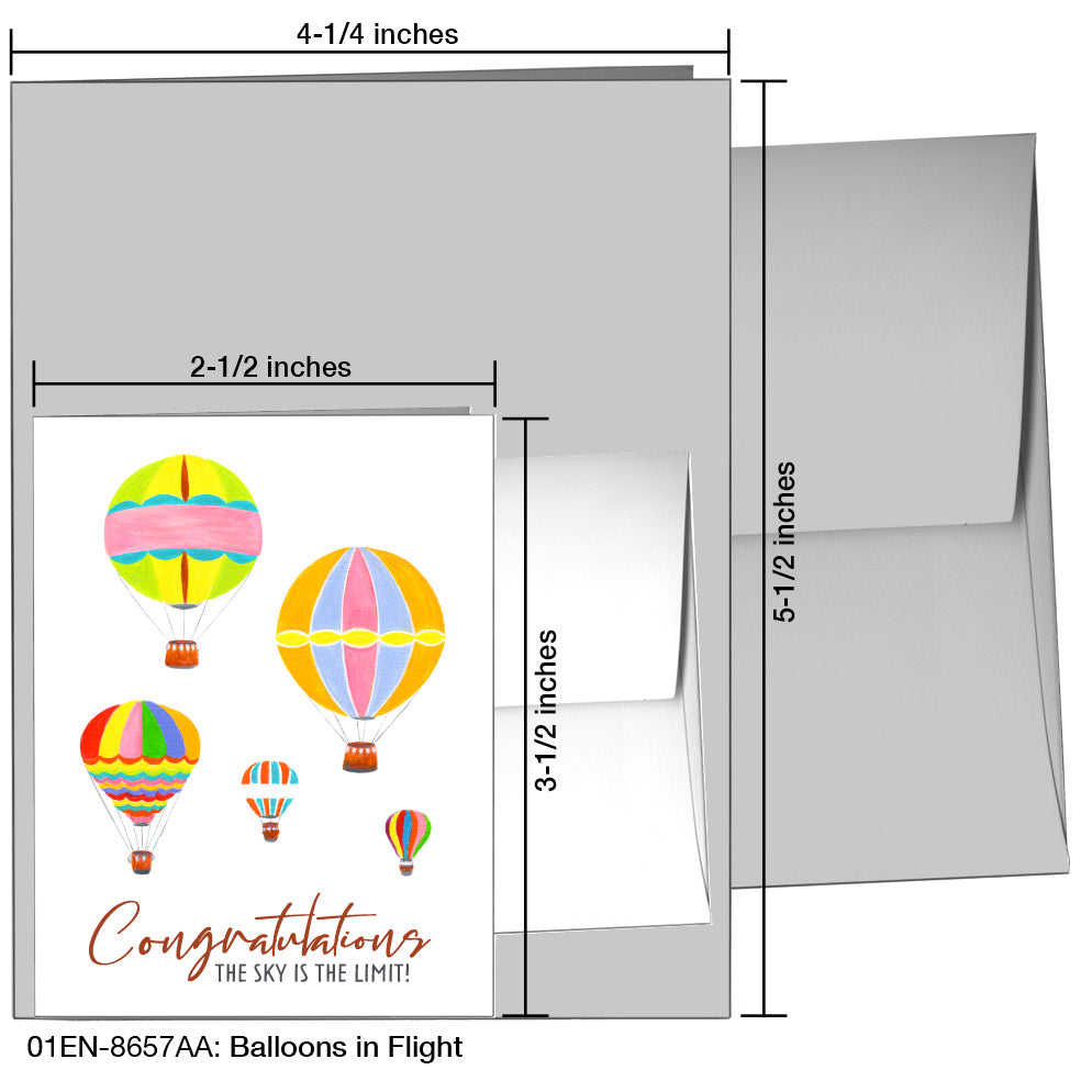 Balloons in Flight, Greeting Card (8657AA), Enclosure Card, printedcanvas.com