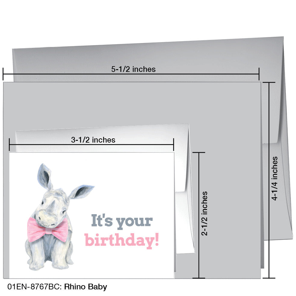 Rhino Baby, Greeting Card (8767BC), Enclosure, printedcanvas.com