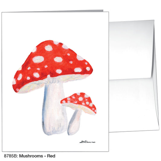 Mushrooms - Red, Greeting Card (8785B), A2, printedcanvas.com