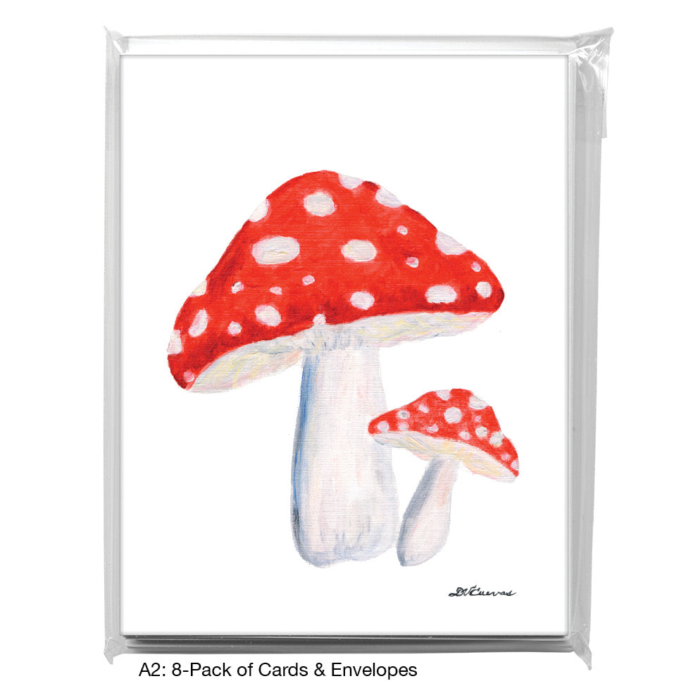 Mushrooms - Red, Greeting Card (8785B), A2 Card 8-Pack, www.printedcanvas.com