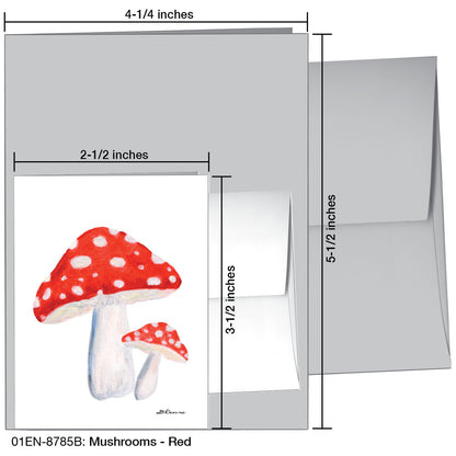 Mushrooms - Red, Greeting Card (8785B), Enclosure Card, www.printedcanvas.com