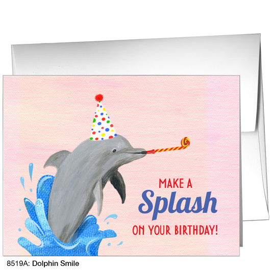 Dolphin Smile, Greeting Card (8519A), A2 Card Front, www.printedcanvas.com