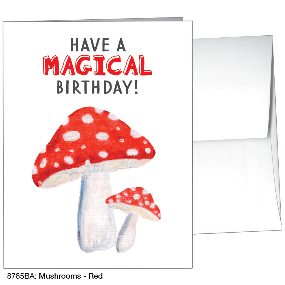 Mushrooms - Red, Greeting Card (8785BA), A2 Card, www.printedcanvas.com