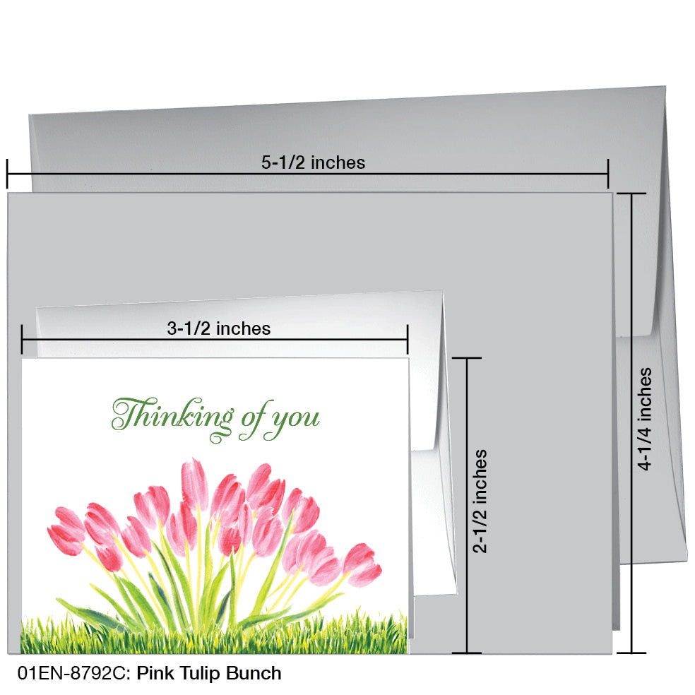Pink Tulip Bunch, Greeting Card (8792C), Enclosure, printedcanvas.com