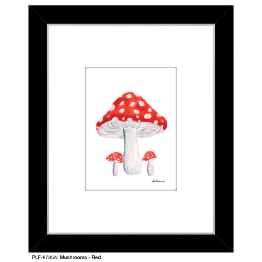 Mushrooms -Red , Print (#8785A) - Printed Canvas
