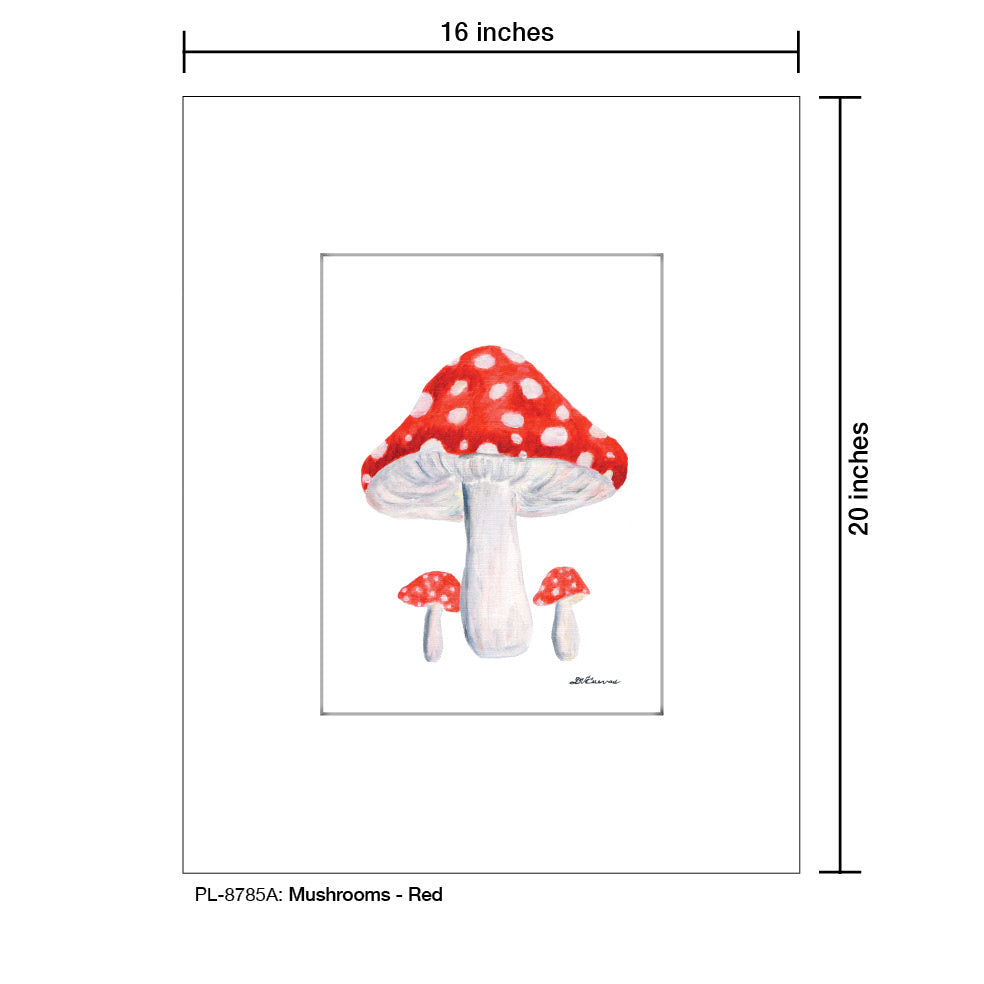 Mushrooms -Red , Print (#8785A) - Printed Canvas