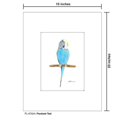 Parakeet Teal, Print (#8782A), Printe Matted, www.printedcanvas.com