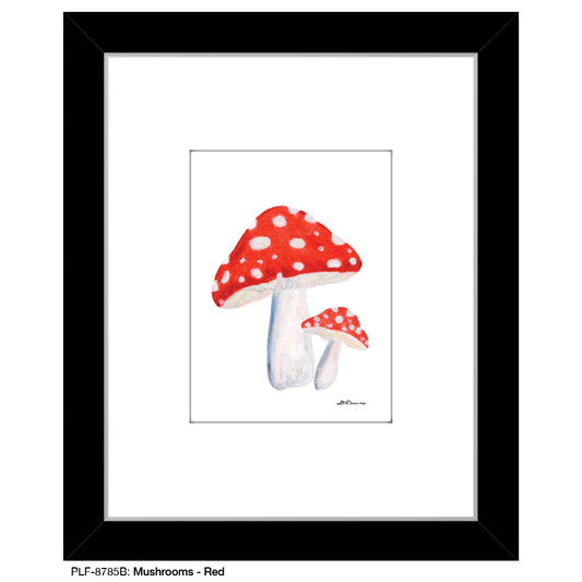 Mushrooms - Red, Print (#8785B), Print Matted, www.printedcanvas.com