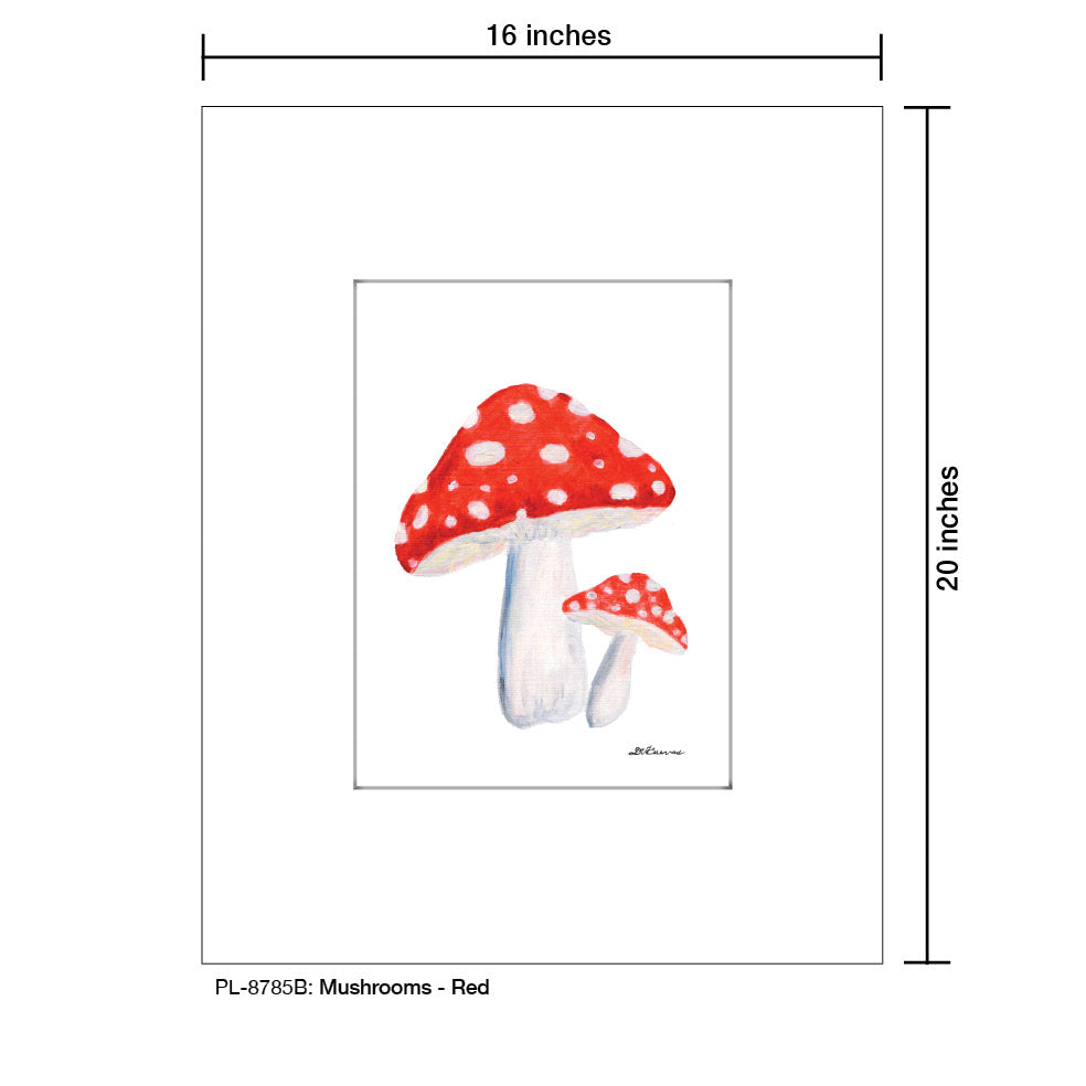 Mushrooms - Red, Print (#8785B), Printe Matted, www.printedcanvas.com