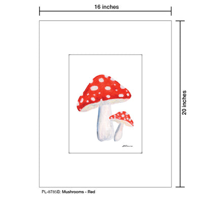 Mushrooms - Red, Print (#8785B), Printe Matted, www.printedcanvas.com