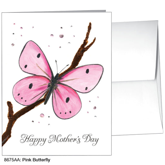 Pink Butterfly, Greeting Card (8675AA), A2, printedcanvas.com