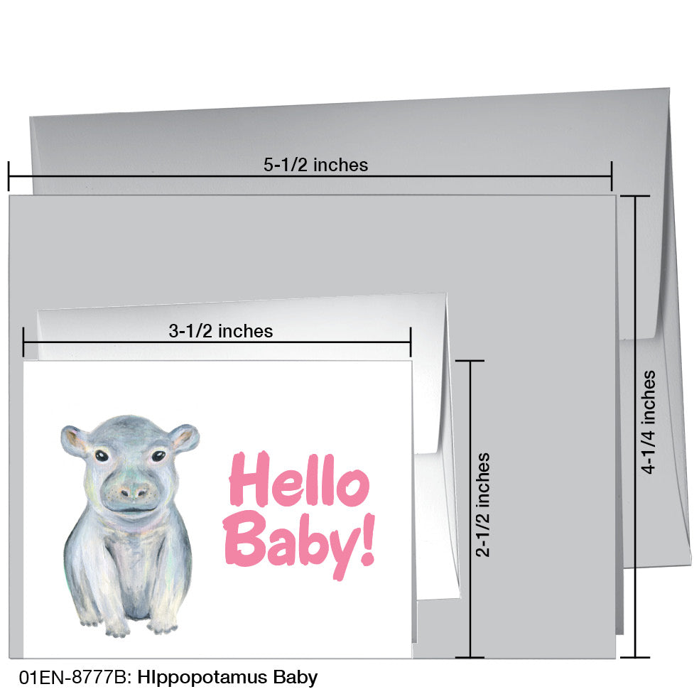 Hippopotamus  Baby, Greeting Card (8777B), Enclosure, printedcanvas.com