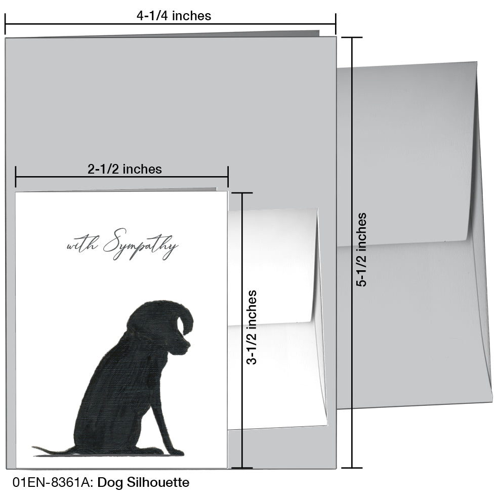 Dog Silhouette, Greeting Card (8361A), Enclosure Card, www.printedcanvas.com