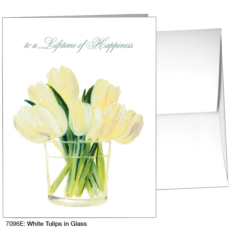 White Tulips in Glass, Greeting Card (7096E), A2, printedcanvas.com