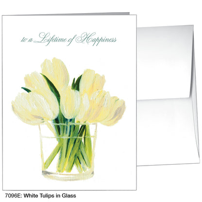 White Tulips in Glass, Greeting Card (7096E), A2, printedcanvas.com