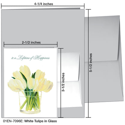White Tulips in Glass, Greeting Card (7096E), Enclosure, printedcanvas.com