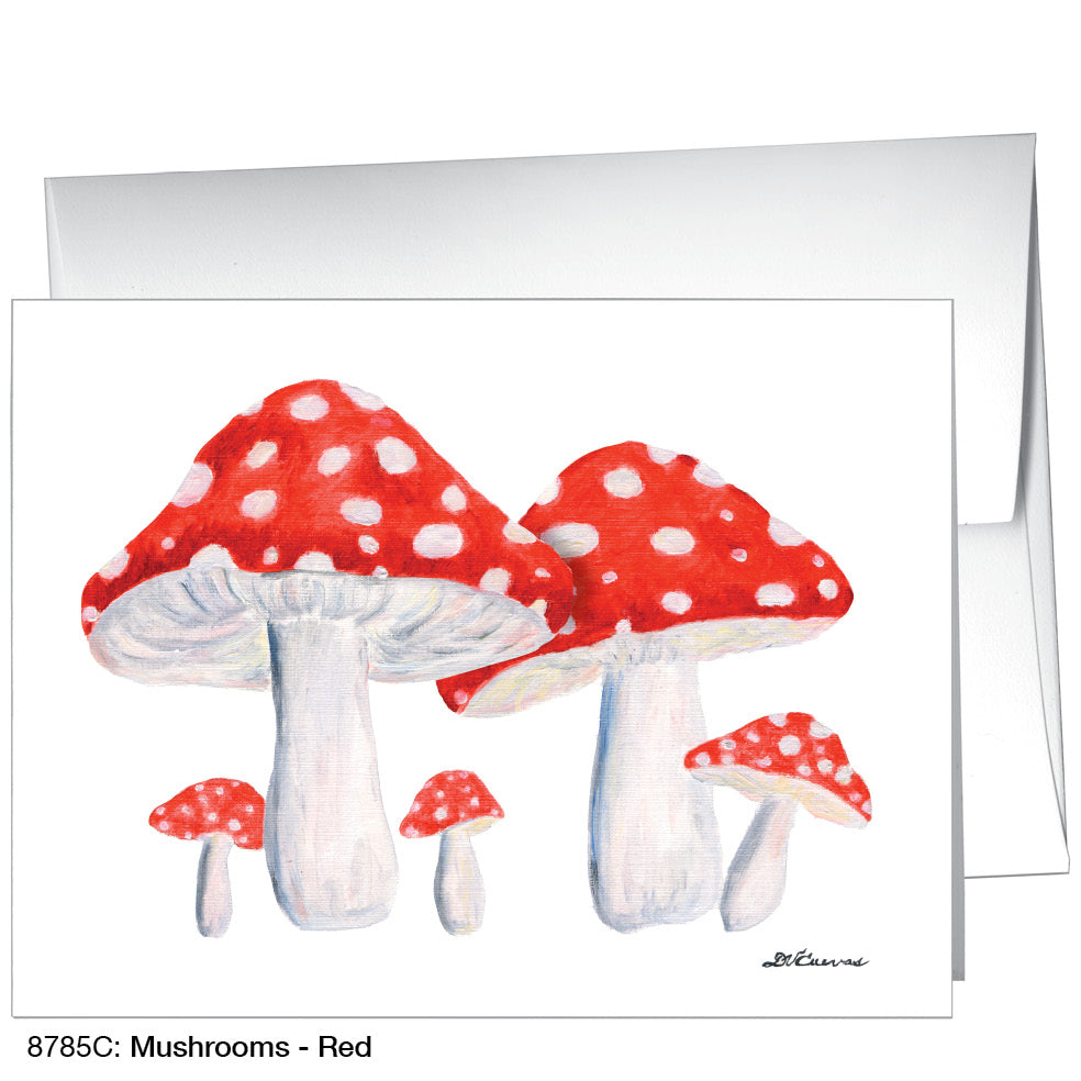 Mushrooms - Red, Greeting Card (8785C), A2, printedcanvas.com