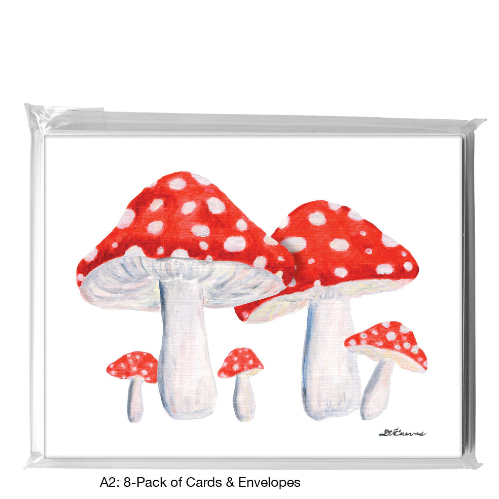 Mushrooms - Red, Greeting Card (8785C), A2 8-Pack, printedcanvas.com
