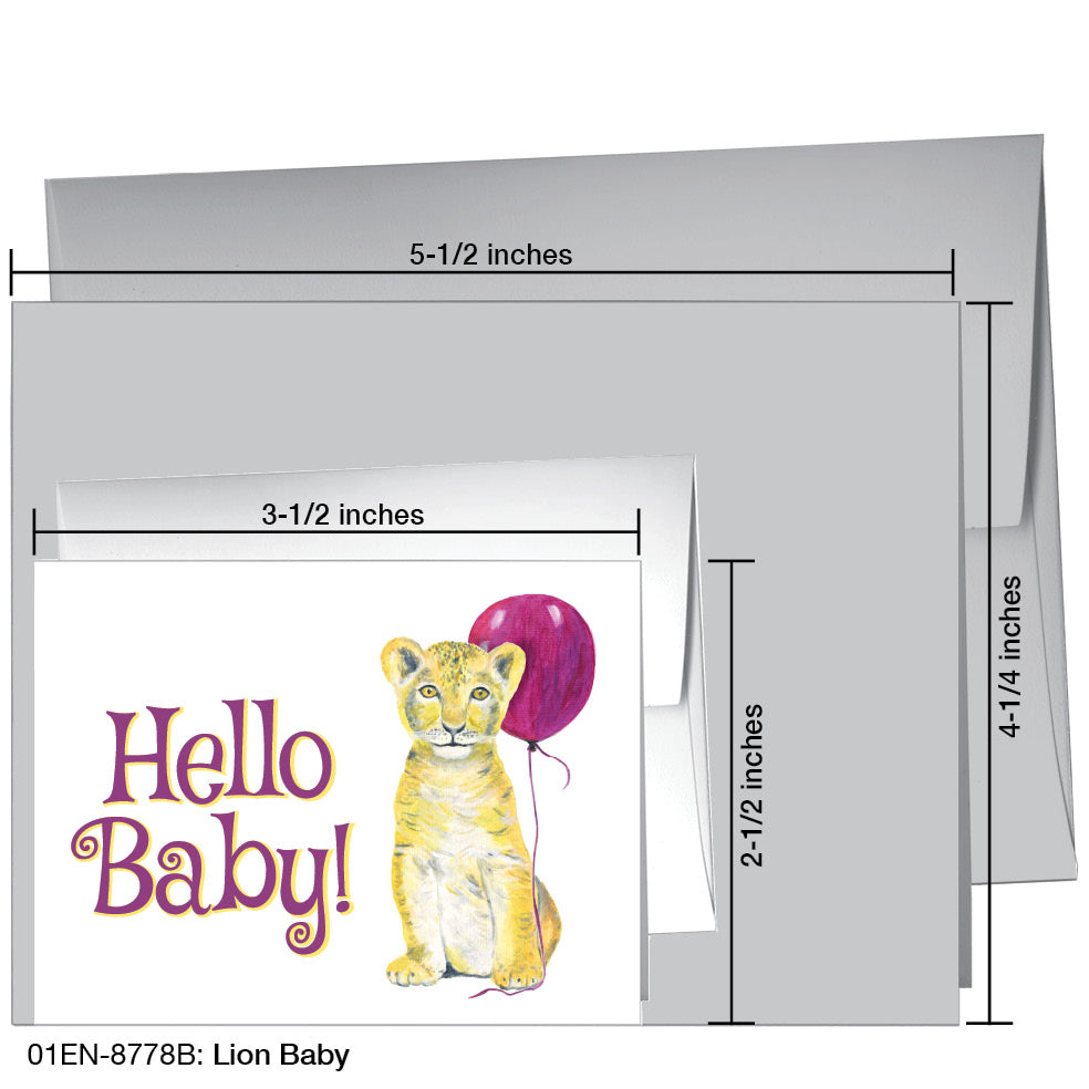 Lion Baby, Greeting Card (8778B), Enclosure, printedcanvas.com