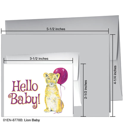 Lion Baby, Greeting Card (8778B), Enclosure, printedcanvas.com