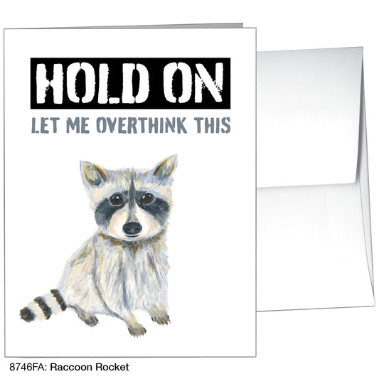 Raccoon Rocket, Greeting Card (8746FA), A2, printedcanvas.com