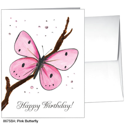 Pink Butterfly, Greeting Card (8675BA), A2 Card Front, www.printedcanvas.com