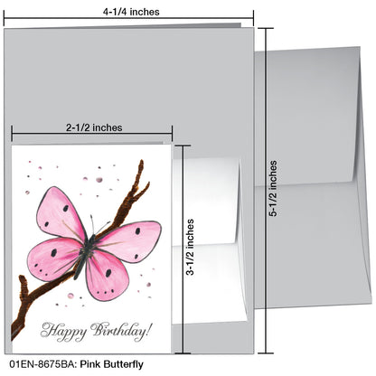 Pink Butterfly, Greeting Card (8675BA), Enclosure Card, www.printedcanvas.com