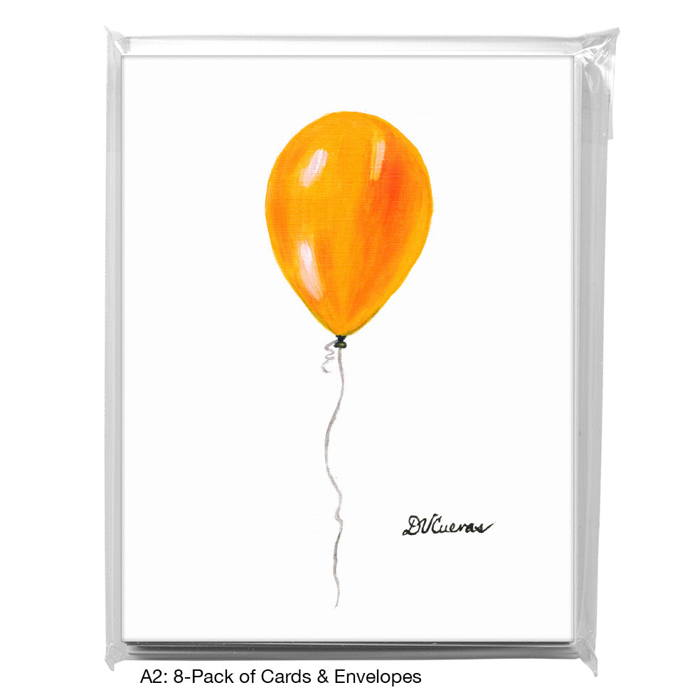 Balloon  Orange, Greeting Card (8765A), A2 8-Pack, printedcanvas.com