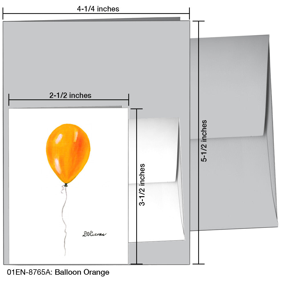 Balloon  Orange, Greeting Card (8765A), Enclosure, printedcanvas.com