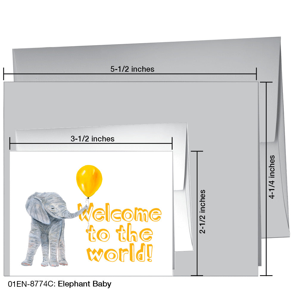 Elephant Baby, Greeting Card (8774C), Enclosure, printedcanvas.com