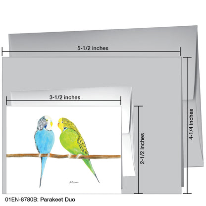 Parakeet Duo, Greeting Card (8780B), Enclosure Card, www.printedcanvas.com