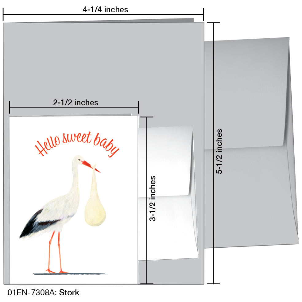 Stork, Greeting Card (7308A), Enclosure, printedcanvas.com