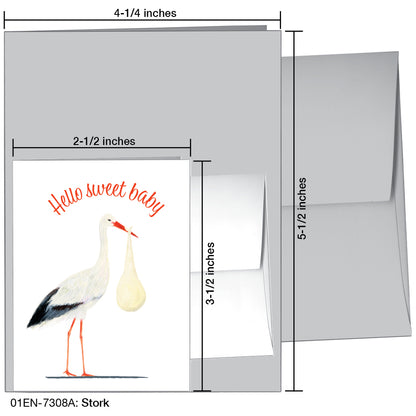 Stork, Greeting Card (7308A), Enclosure, printedcanvas.com