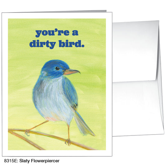 Slaty Flowerpiercer, Greeting Card (8315E), A2, printedcanvas.com