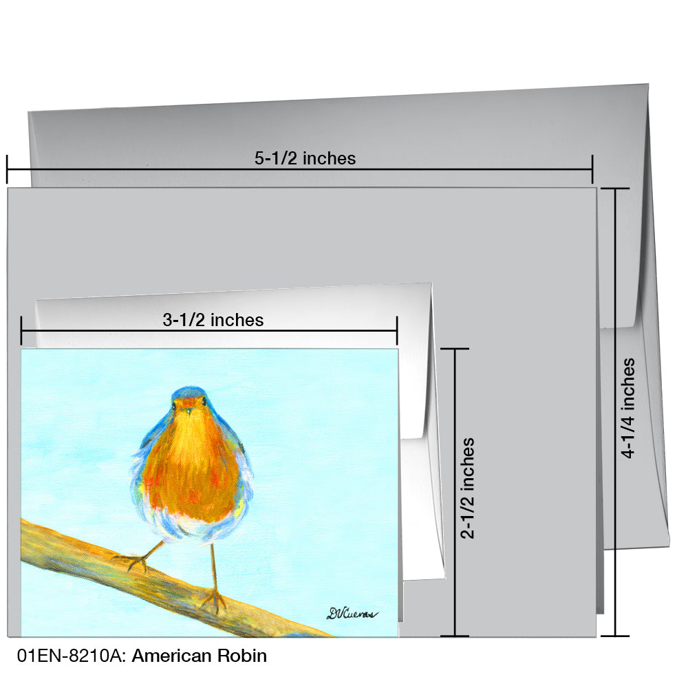 American Robin, Greeting Card (8210A), Enclosure Card, www.printedcanvas.com