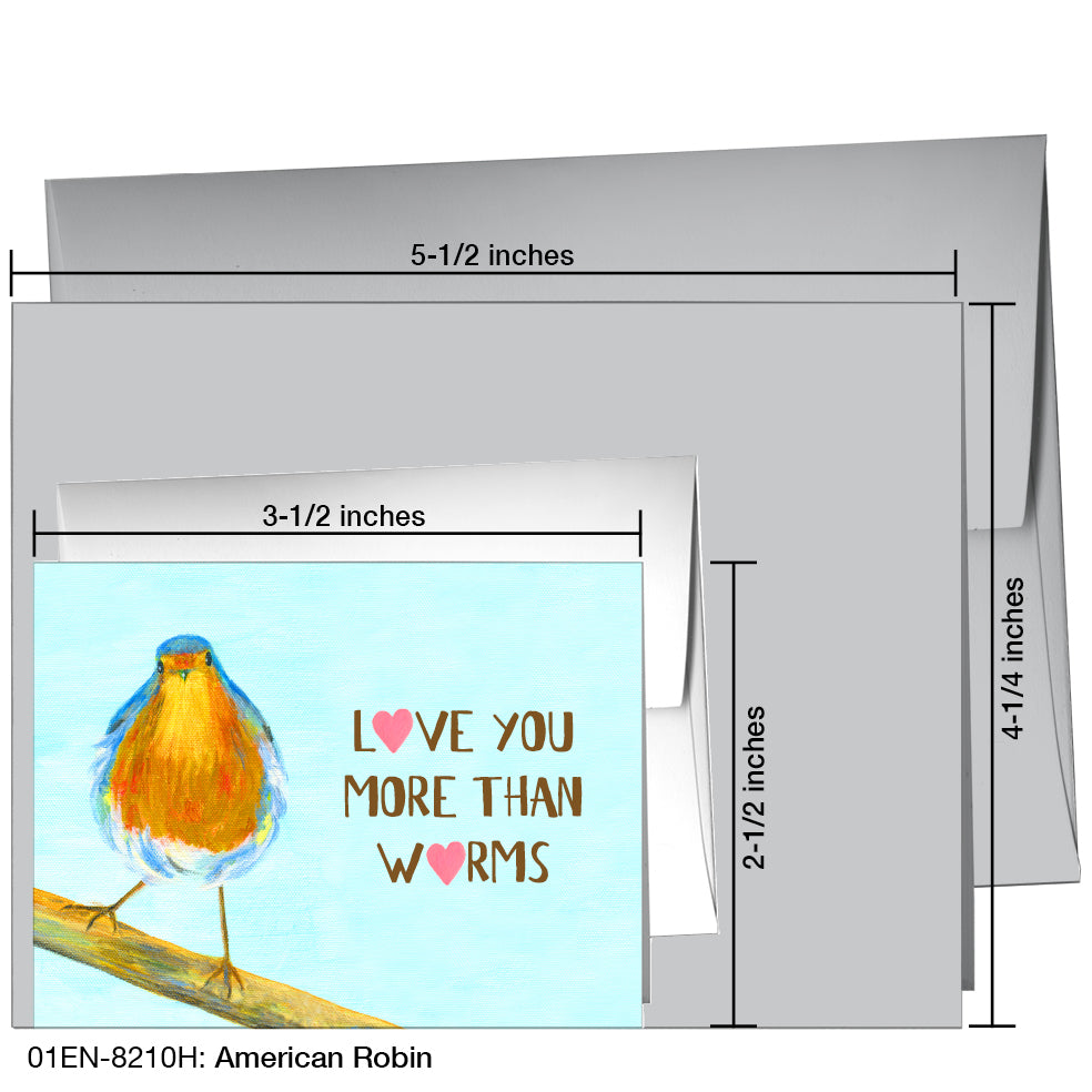 American Robin, Greeting Card (8210H), Enclosure Card, www.printedcanvas.com