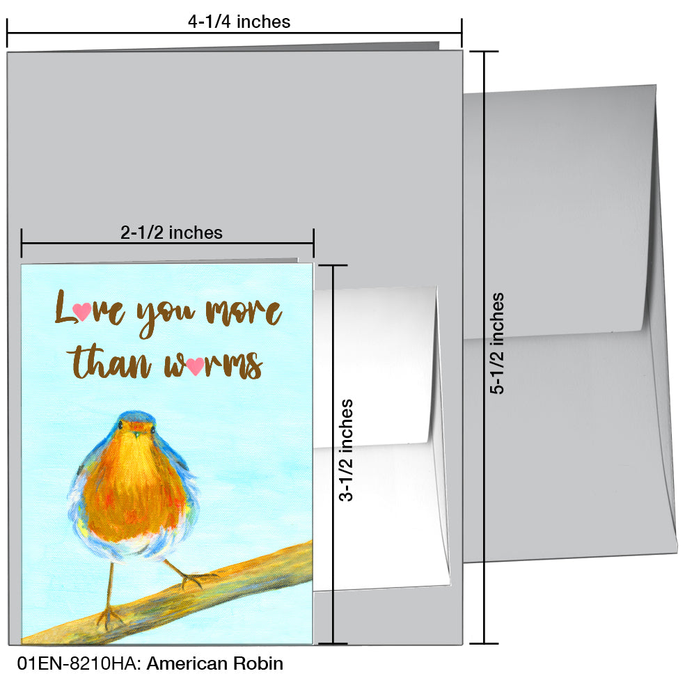 American Robin, Greeting Card (8210HA), Enclosure, printedcanvas.com
