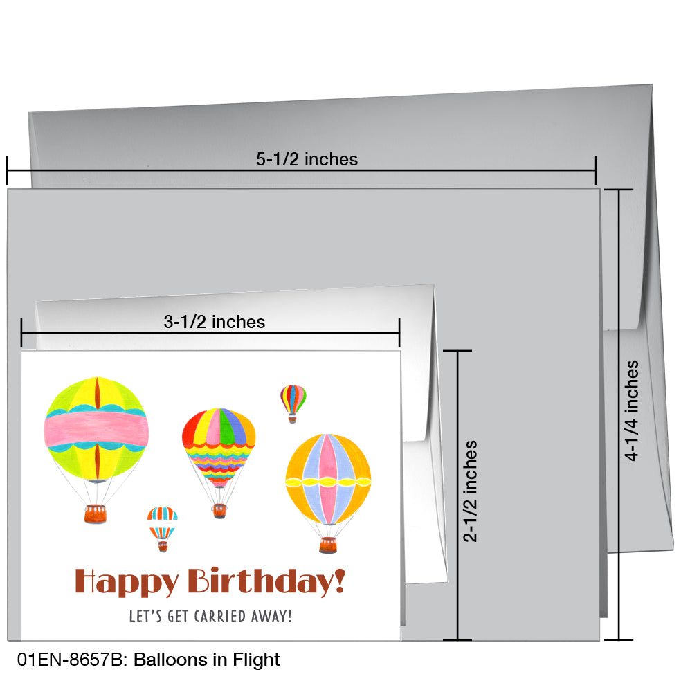 Balloons in Flight, Greeting Card (8657B), Enclosure Card, www.printedcanvas.com